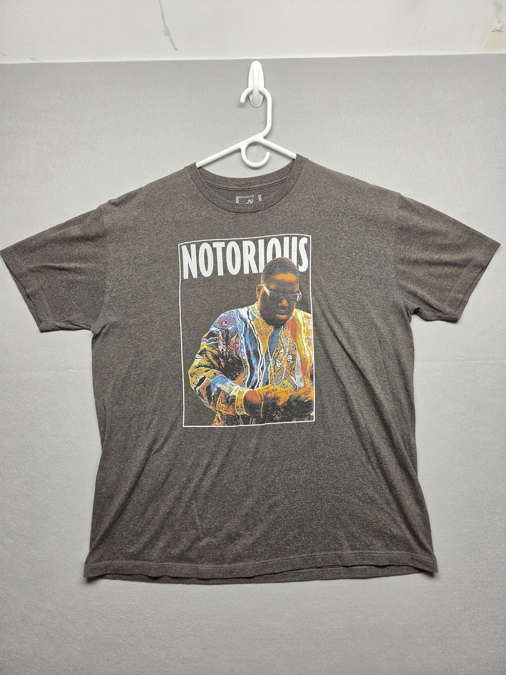 Brooklyn Mint Notorious B.I.G. Biggie Smalls Graphic Tee - Charcoal Crew Neck